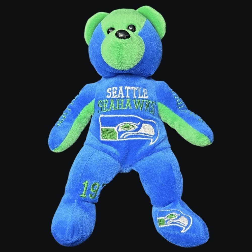 FOCO-Seattle Seahawks Collectible Bean Filled Blue And Green Plush Bear